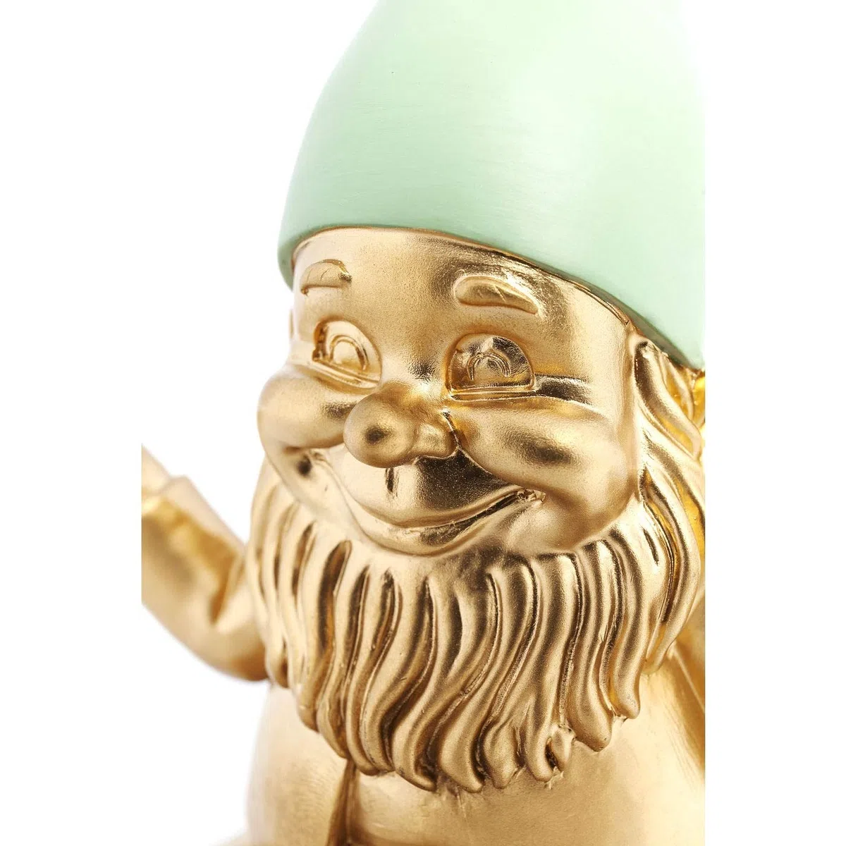 Kare Design Figura Decorativa Nano, Oro/Verde Menta, 19Cm, Meditazione, Decorazione Per Giardino, Idea Regalo | decorazione mondo favole, gnomo, fantasia, accessorio simpatico giardinaggio