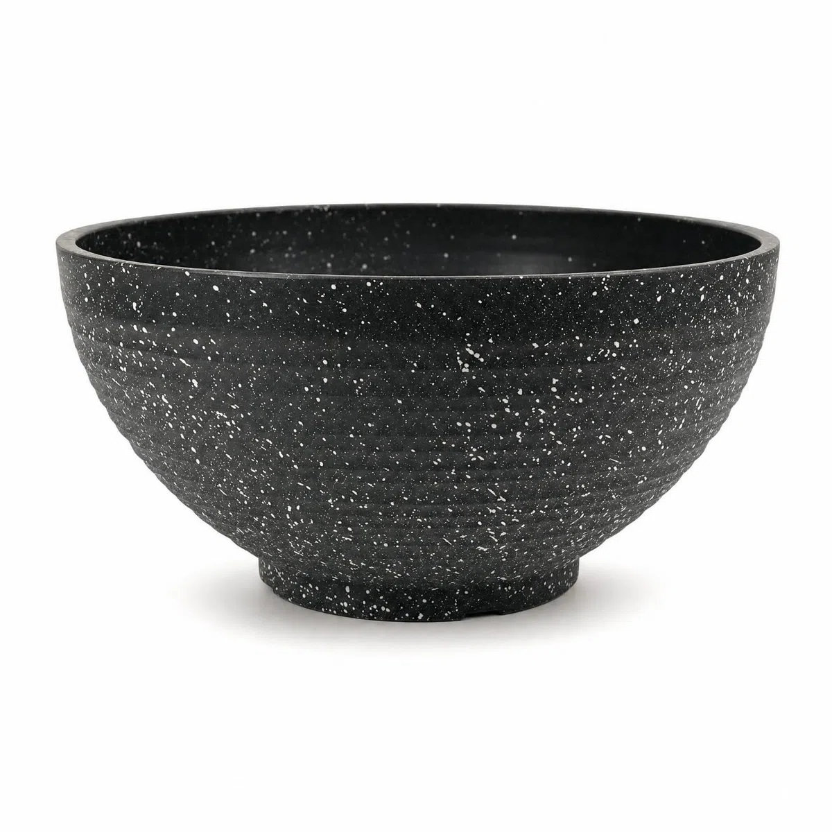 kowaku Resin Planter Vaso Ciotola Acqua Bacino Piante Acquatiche Contenitore Decorativo in Resina Rinforzata Forma Bassa Senza Scarico Adatto per Pesci, Dark Gray, 40CM Spotted