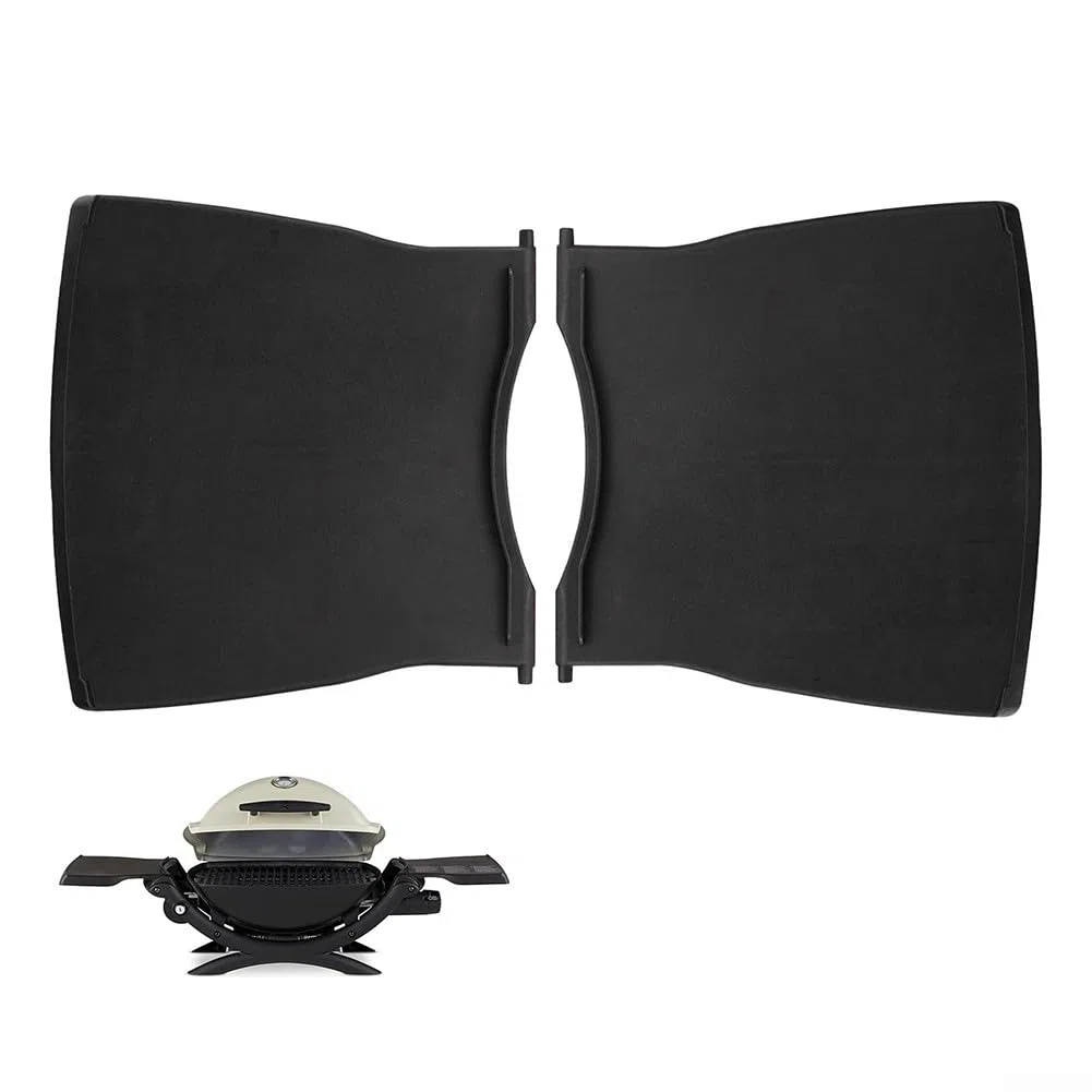 60067 - Kit da tavolo per barbecue Weber 2014 Q1000 Q1200, tavolo da lavoro all'aperto per la preparazione degli alimenti e la conservazione degli utensili durante il barbecue (2 pezzi)