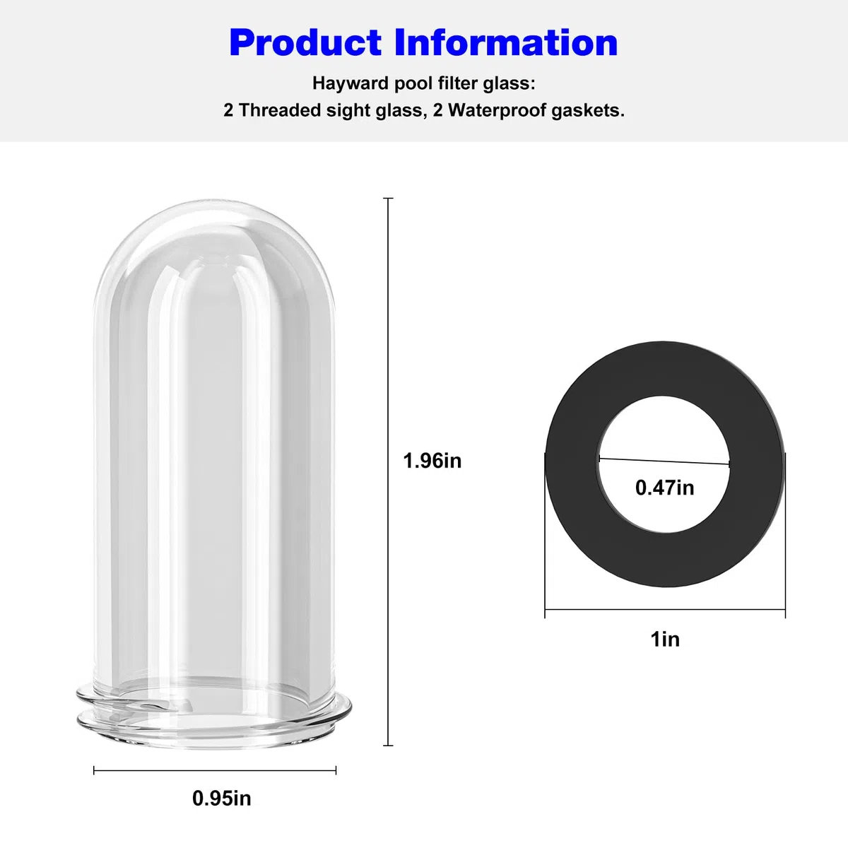 Filtro a sabbia SPX0710MA per Hayward Pool Filter Sight Glass, ricambio Hayward Pool filtro a sabbia parti SP0710, SP0711, SP0711, SP0712, SP0714T, SP0715, SP0716 con guarnizione O-Ring