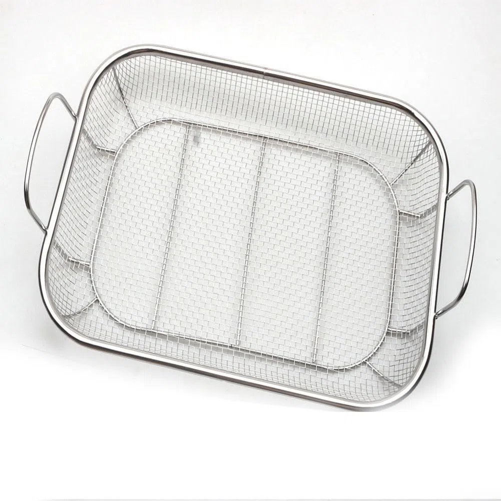 Griglia per verdure in acciaio inox resistente, 38 x 28 cm, grande griglia quadrata per barbecue per grigliare verdure, carne, frutti di mare, accessorio da cucina all'aperto resistente alla