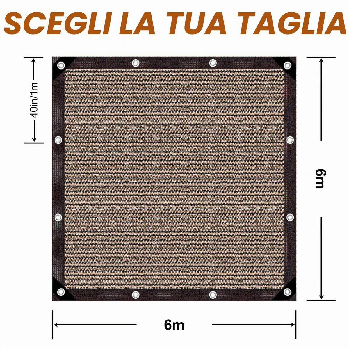 Rete ombreggiante con occhielli-Telo Ombreggiante Protezione Rete Parasole | Rete Ombreggiante Esterno,Rete Ombreggiante Resistente ai Raggi UV,per giardino,pergola,piante da patio,serra,pollaio