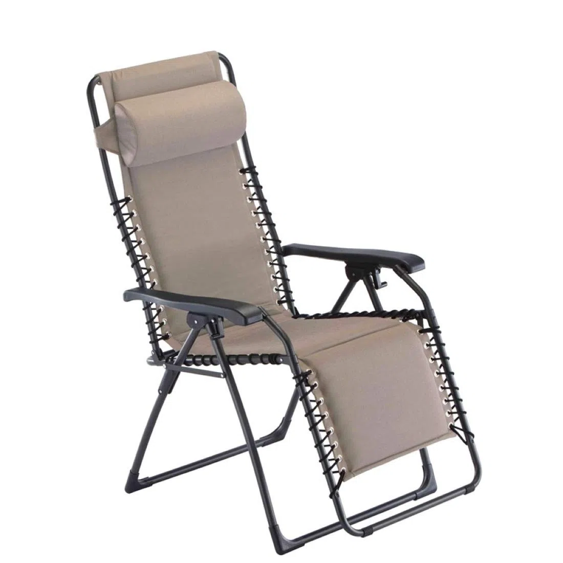 fiam Movida poltrona gravità zero basculante. Telaio in acciaio colore antracite - Cuscino beige Art. 129DANBIBE