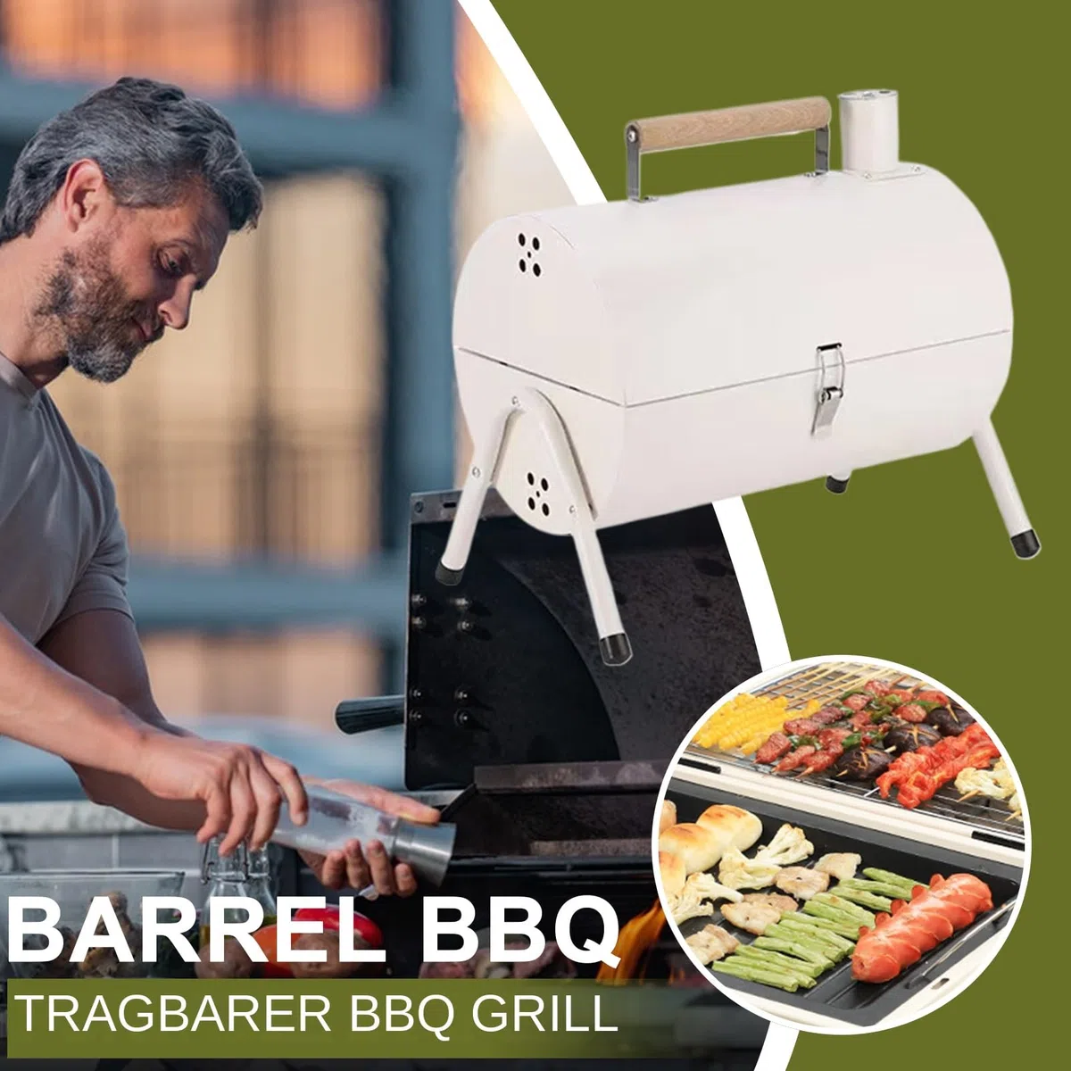 Barbecue a carbonella portatile regolabile – Tablet op Outdoor Barbecue Fumatore | Multifunzionale metallo barbecue | Barbecue a canna per porta cortile posteriore casa balcone campeggio terrazza