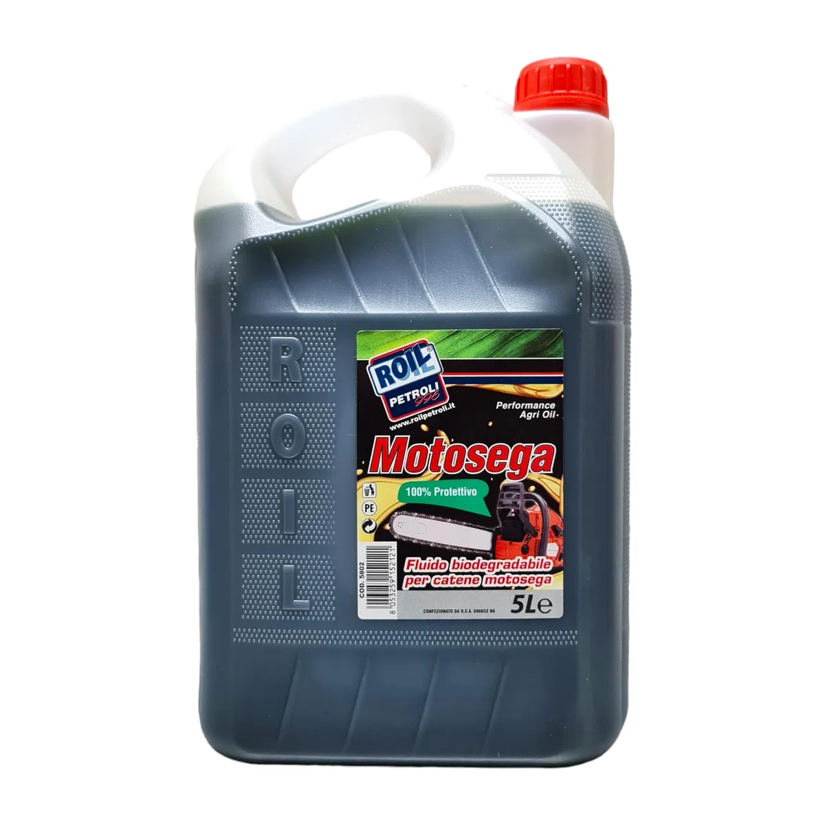 5 Litri di Olio ►BIOLOGICO e BIODEGRADABILE◄ di colore VERDE per CATENE MOTOSEGA per ►Uso PROFESSIONALE e HOBBISTICO◄ (5)