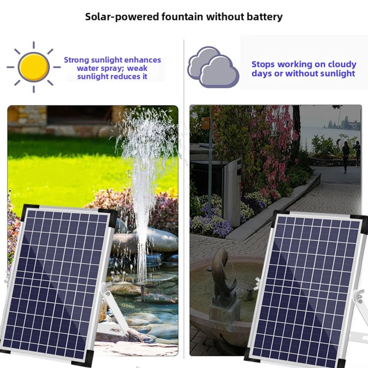 Fontana solare, stagno solare da 10 W con 9 ugelli per il sistema di circolazione della caratteristica dell'acqua del giardino del bagno degli uccelli
