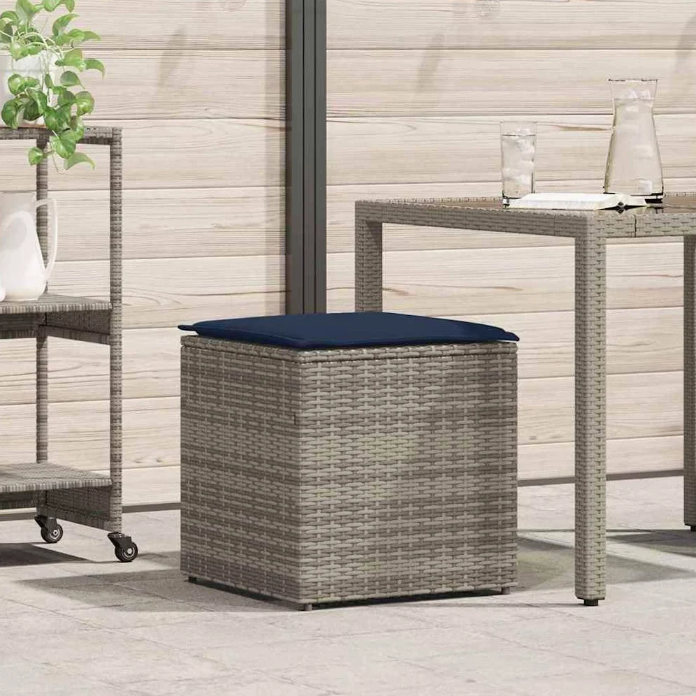 Scatola per cuscini in polyrattan, 50 x 50 cm, con spazio di archiviazione e stoccaggio per cuscini da giardino, spaziosa scatola per mobili da terrazza e accessori