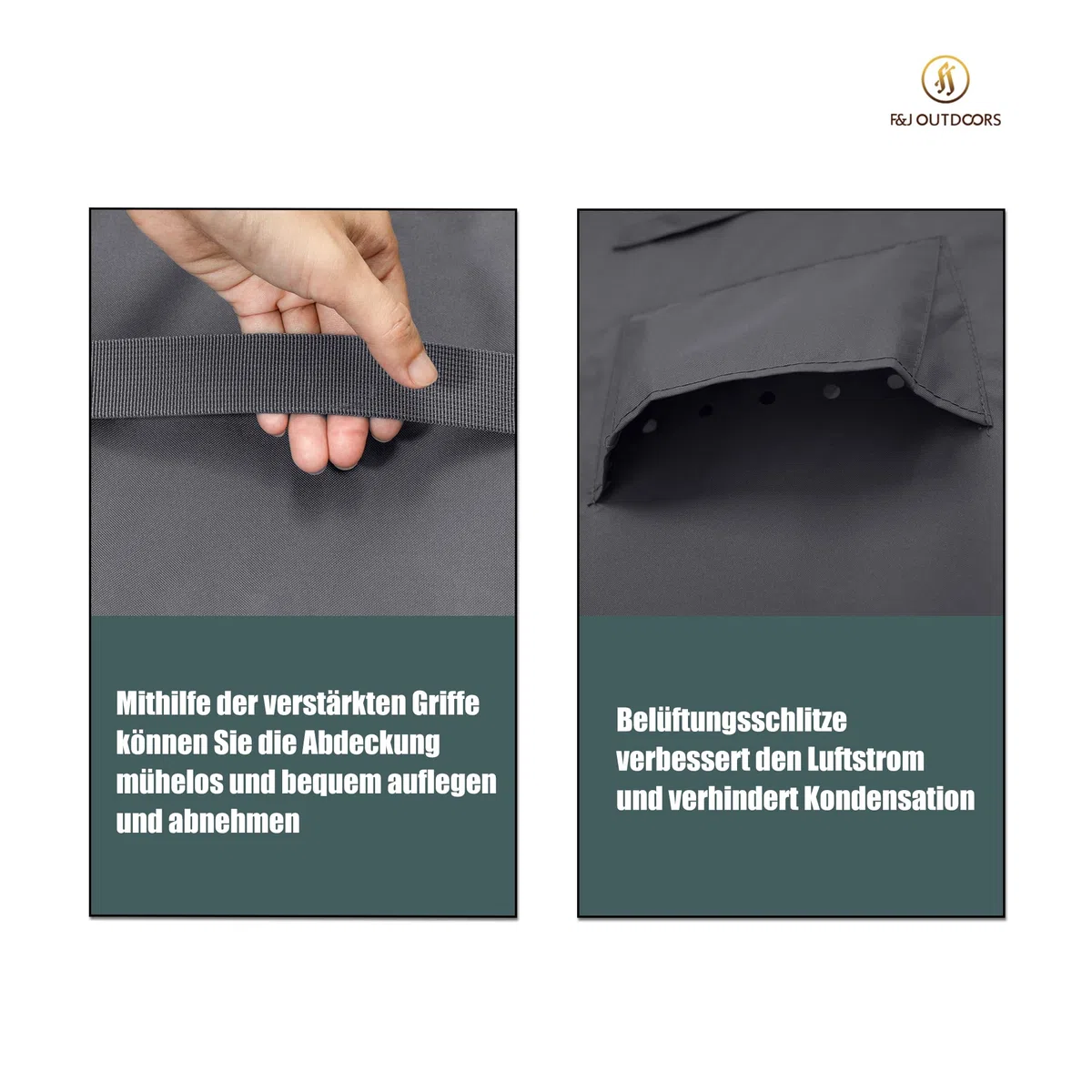 F&J Outdoors Copertura Protettiva per Divano da Giardino Impermeabile Resistente ai Raggi UV Copertura Protettiva per Panchina a 3 Posti Protezione per Divano da Esterno 208x99x61/89cm Grigio