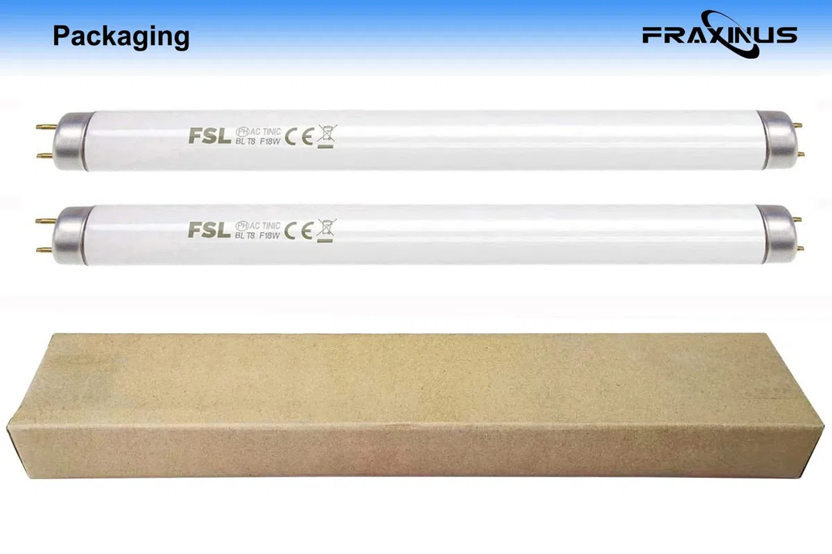 fraxinus 2 x 18W Lampadina FSL T8 UV Tubo, 23.4 in Ricambio Lampada per Zanzare, Luce Neon per 40W Zanzariera Elettrica/Ammazza Zanzare/Antizanzare/Cattura Insetti/Contro Mosche.