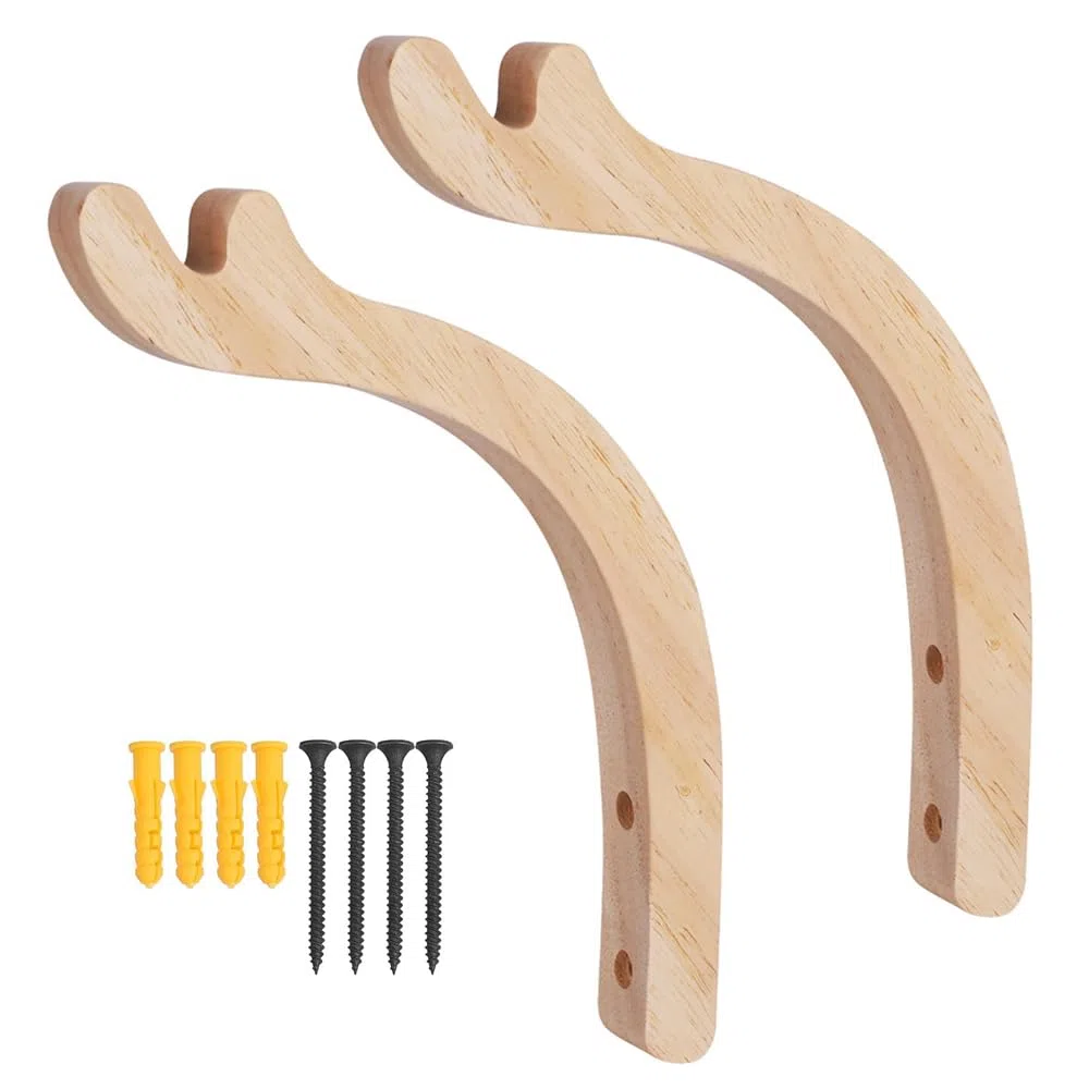 Confezione da 2 Ganci per Piante sospese in Legno con Staffa per Appendere vasi di Fiori, Ganci per cesti in Legno per Interni ed Esterni, Porta Piante da Giardino, Decorazione per la casa