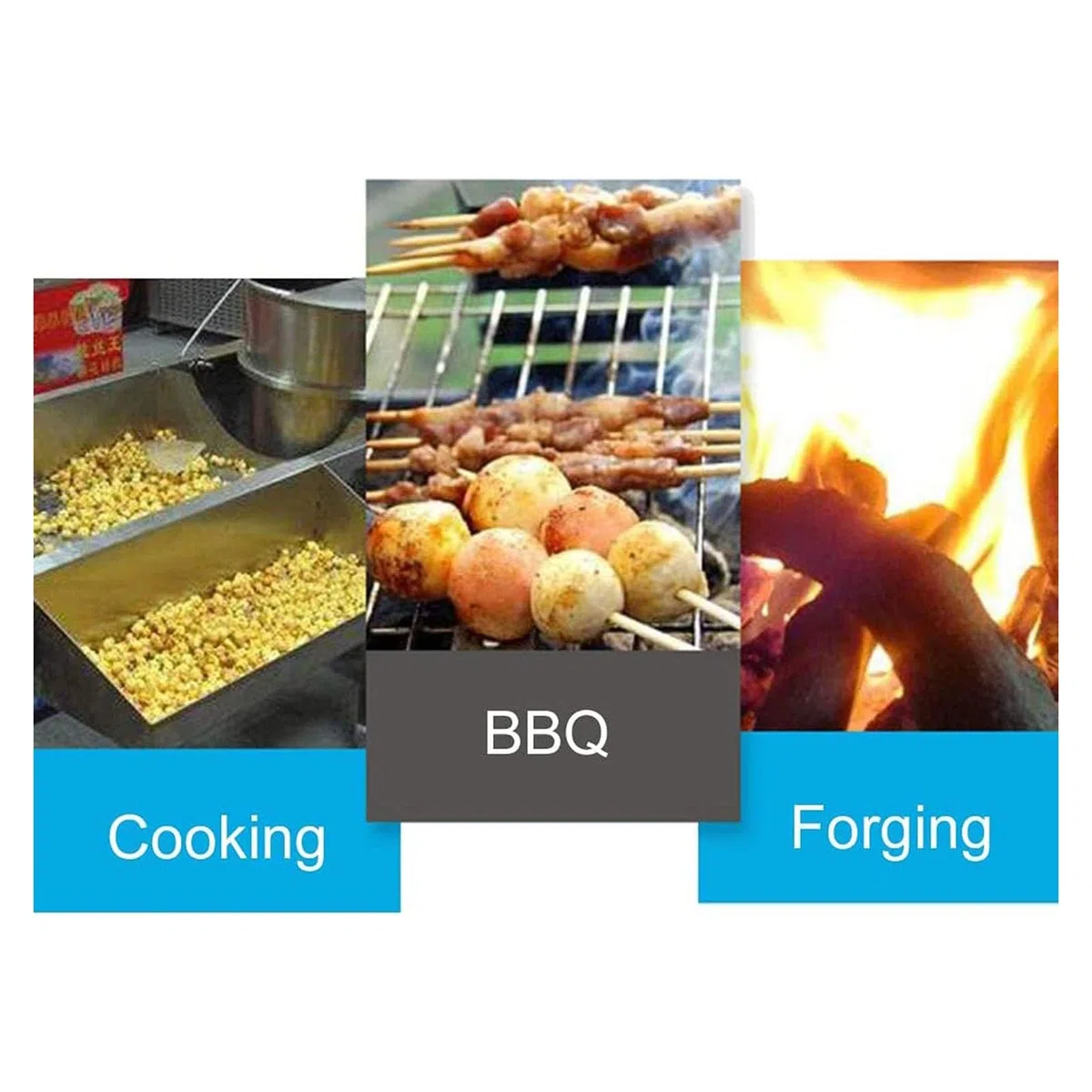 Ventola Barbecue Manuale - Soffiatore per Forgia A Carbone, A Manovella per Fabbro, Cottura Manuale - per Campeggio/Pic-nic/Attività All'aperto (Color: 80W)