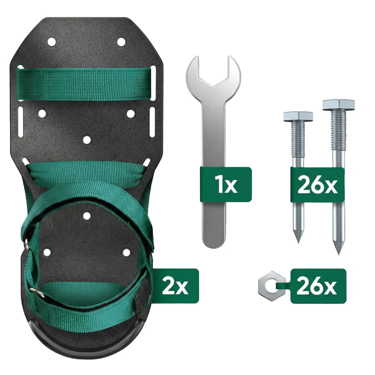 Sillar Scarpe Arieggiatore Prato 2 in 1, Scarpe Chiodate per Areazione Prato, Terreno e Giardino, Scarificatore Manuale con Chiodi 55 mm e 40 mm, per Pavimenti e Massetto, Taglie 37-48