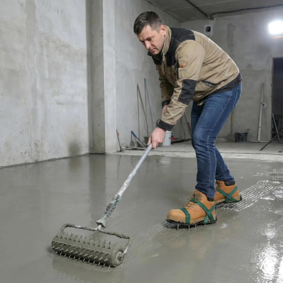 Sillar Scarpe Arieggiatore Prato 2 in 1, Scarpe Chiodate per Areazione Prato, Terreno e Giardino, Scarificatore Manuale con Chiodi 55 mm e 40 mm, per Pavimenti e Massetto, Taglie 37-48