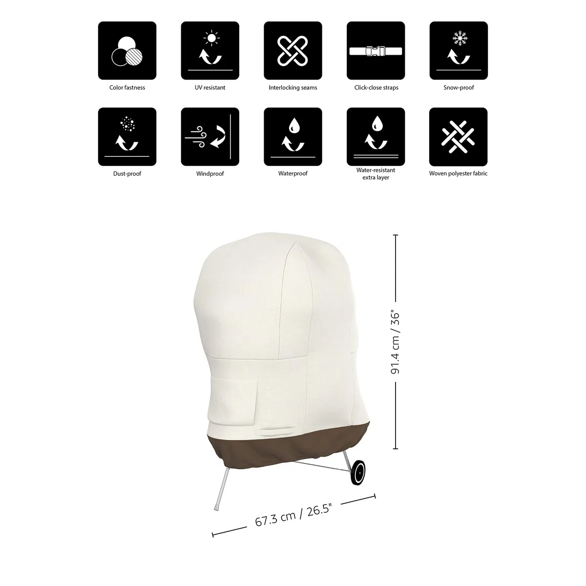Amazon Basics Copertura per barbecue a cupola, Bianco