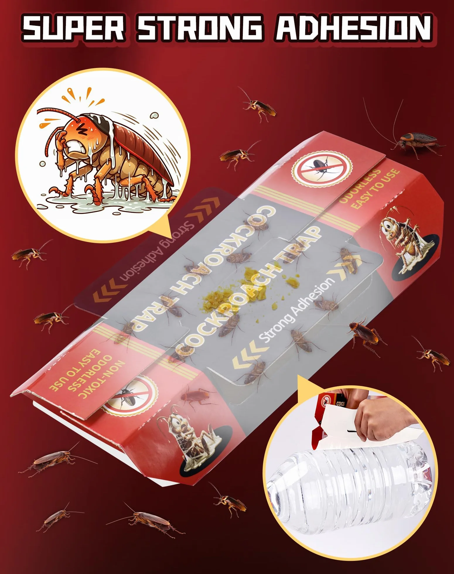 30 Pezzi Trappole Scarafaggi e Blatte Trappola per Eliminare Scarafaggio Atossico e Insapore Anti Blatte per Casa, Cucina, Bagno, Soggiorno, Armadio, Ufficio, Proteggere Bambini e Animali Domestici