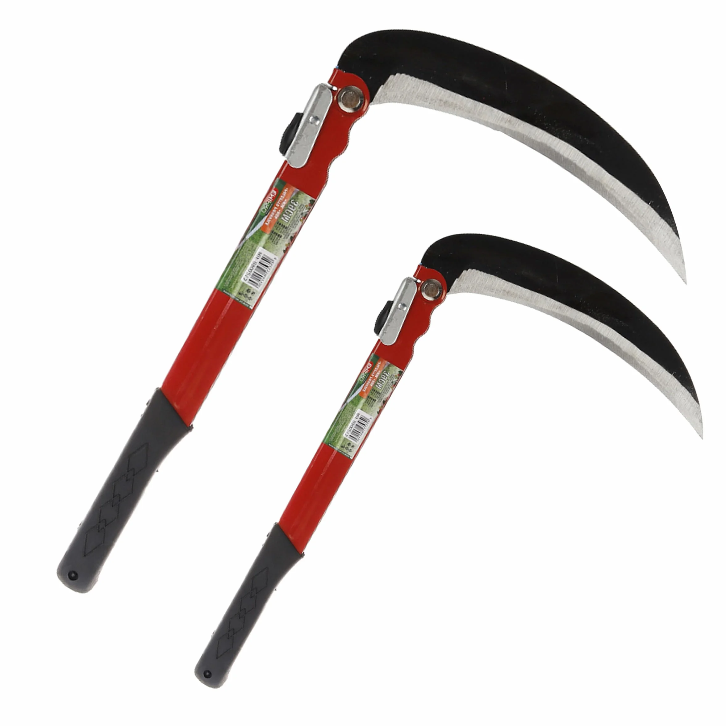 2 PEZZI – A2ZWORLD Falce Pieghevole 39cm, Giardinaggio Multiuso, Falce da Erba per Diserbo, Falce di Sicurezza Portatile per Escursionismo di Emergenza, Attrezzi Falce, Lama 21cm