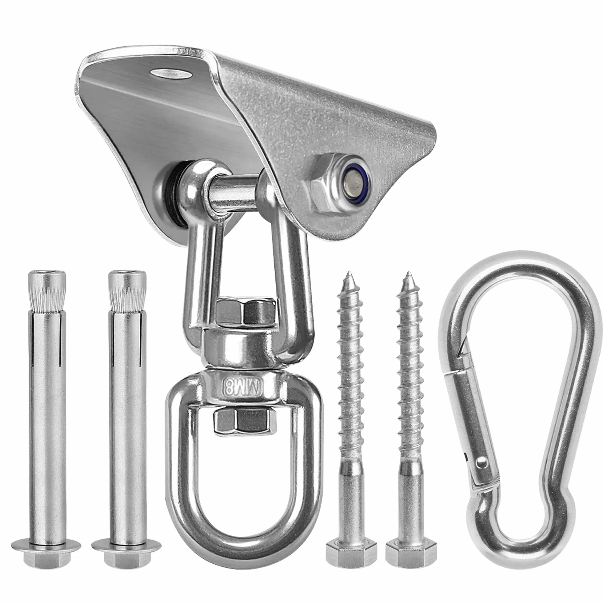 DesertBoy Gancio Soffitto in Acciaio Inossidabile Girevole a 360° Ganci Altalena Cuscinetto, 450 kg capacità Portante,Gancio per Altalena Sistemi per Appendere per Borsa a Punzoni per Yoga Aerea