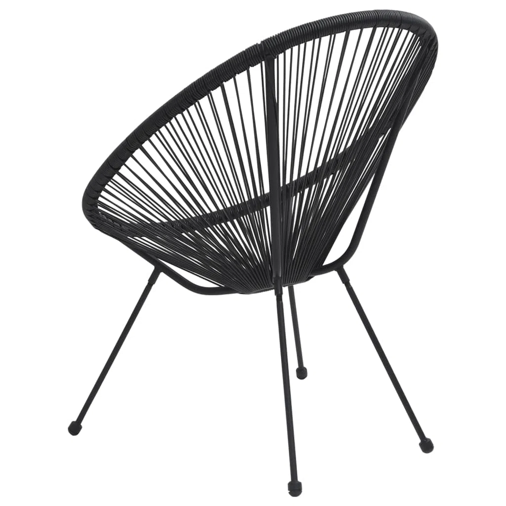 BERARDI | Sedia lounge EGG acapulco da interno ed esterno, design ergonomico in polyrattan nero e struttura in acciaio impermeabile e resistente, Colore nero, Nuova edizione