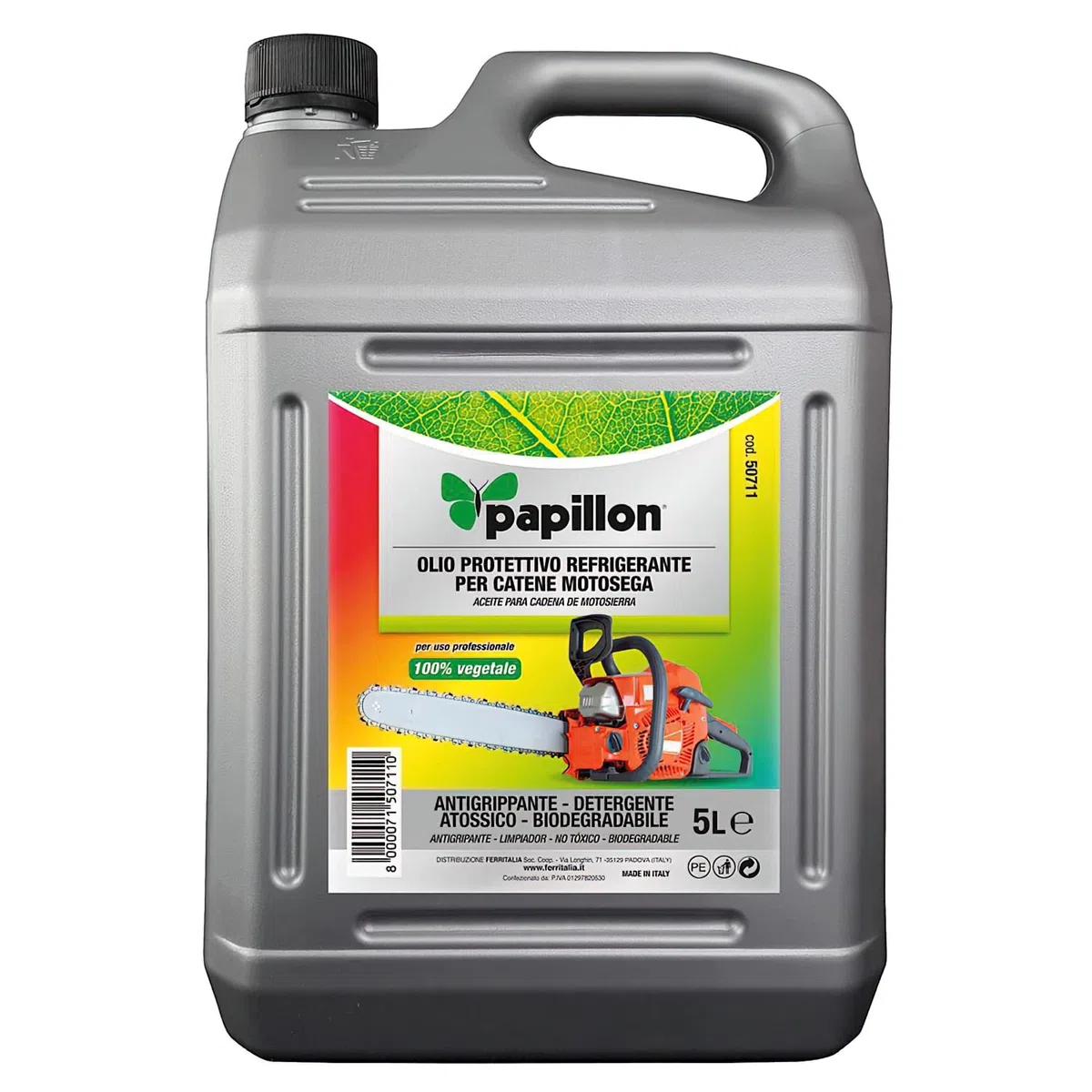 Papillon 8062900 Olio per catene e barre motosega, 5 l