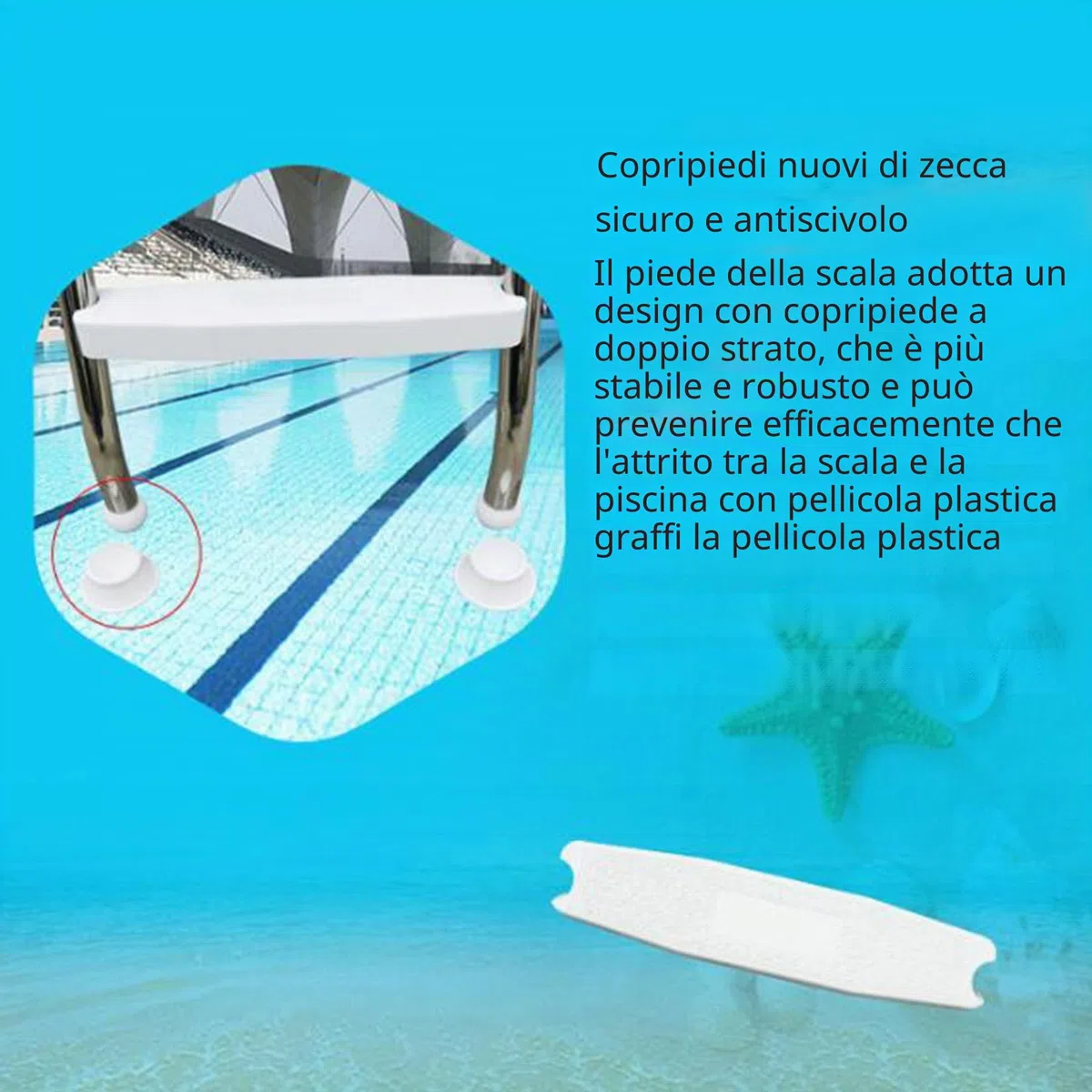 BOTOWI 85/110/135/160 cm Scala per Piscina Fuori Terra con Telaio in Acciaio Inossidabile per impieghi gravosi Gradini a Doppia Faccia, Scala per Piscina Fuori Terra, carico 250 kg,33in