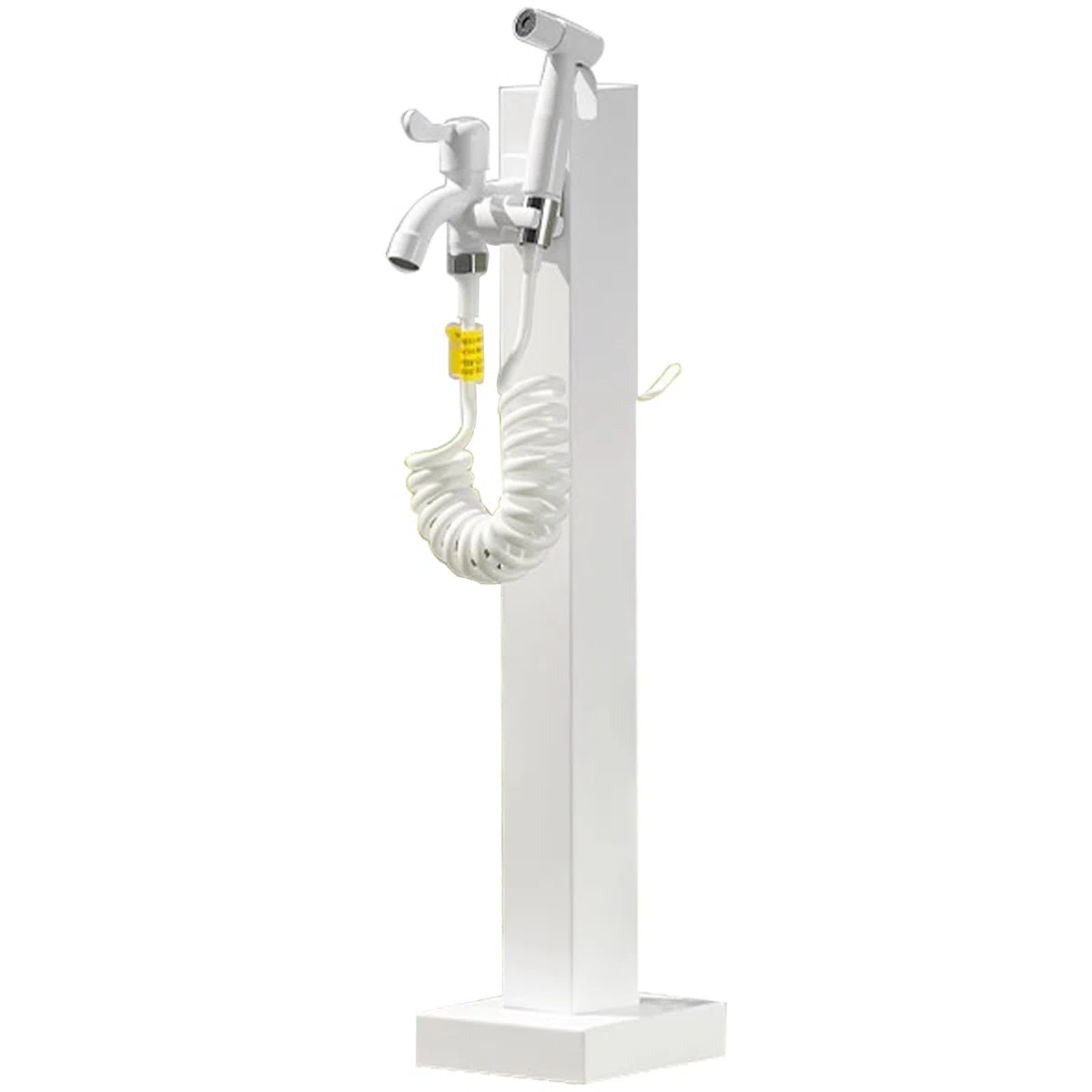 Colonna Acqua Giardino da Esterno, Rubinetto Giardino Fontana da Giardino in Acciaio Inossidabile 304, Rubinetto a Doppia Uscita con Pistola a Spruzzo, per Irrigazione da Giardino, Fattoria, Cortile(W