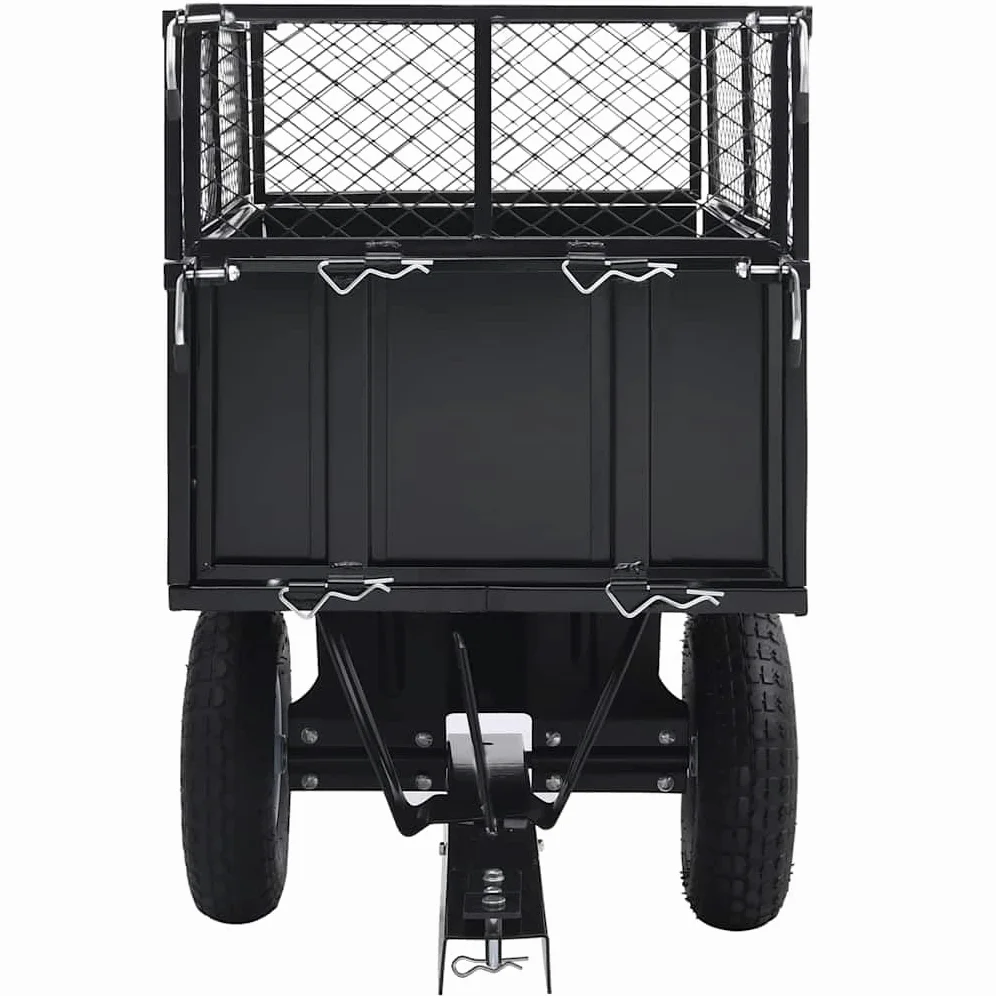 vidaXL Rimorchio Ribaltabile per Tosaerba da Giardino Carico 150kg Carretto Traino Pedana Attrezzature Trasporto Cargo Carrello Giardinaggio