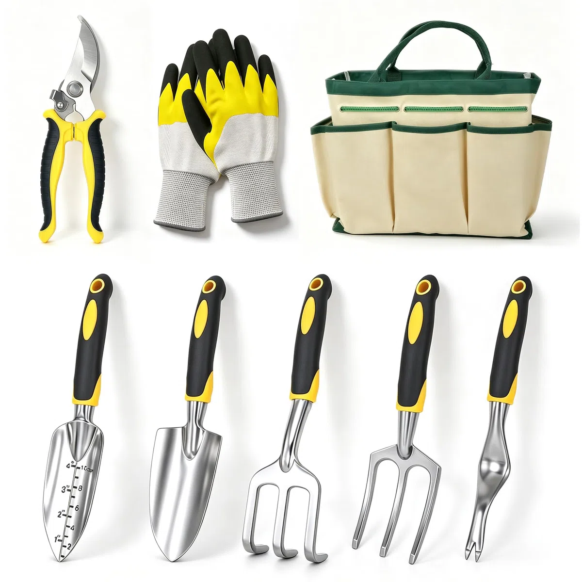 Attrezzi Giardinaggio,8 Pezzi in Acciaio Inox Pesante Kit,Professionali Robusti Attrezzi per Piantare Uomo/Donna Set Di Attrezzi Da Giardinaggio