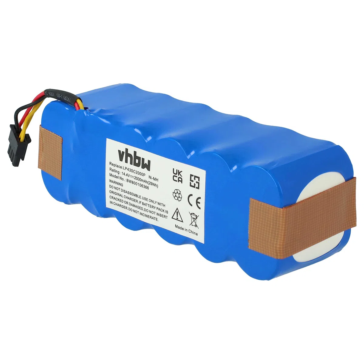 vhbw 1x batteria compatibile con Profimaster Robot 2712 home cleaner (2000mAh, 14,4V, NiMH) - Sostituisce AT5186005100, LP43SC2000P