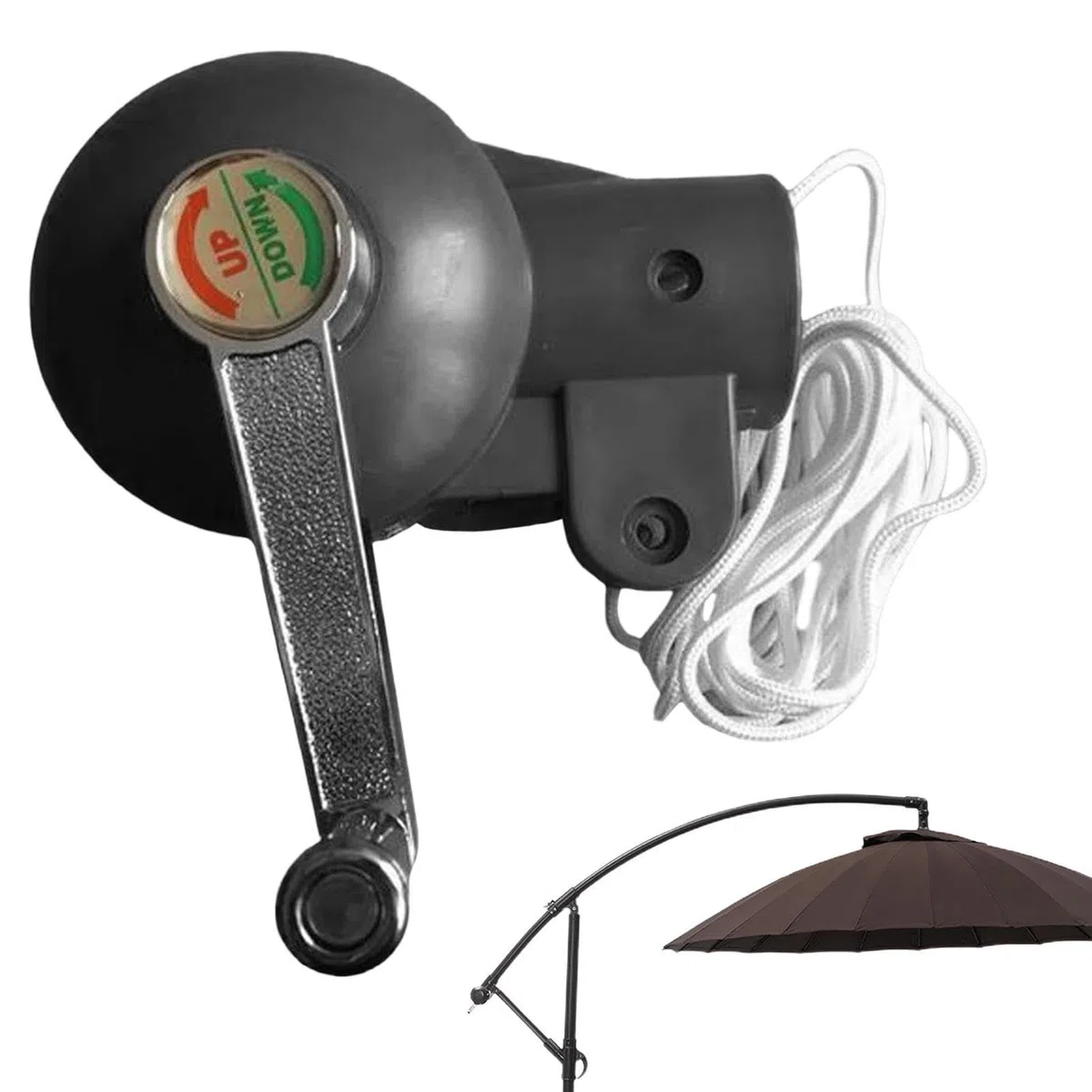 Maniglia a manovella per ombrellone da patio, ricambio per ombrellone da esterno, pezzi di ricambio per ombrelloni da giardino, parti di ricambio per ombrellone da spiaggia e cortile, Nero , Refer to