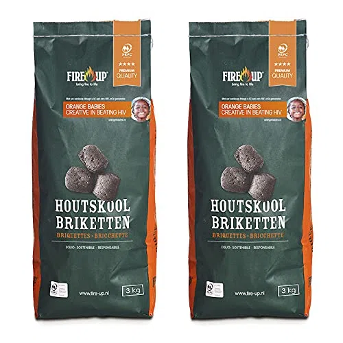 Bricchetti di Carbone per Barbecue Vegetale Naturale Sacchi Brik Carbonella 6 kg