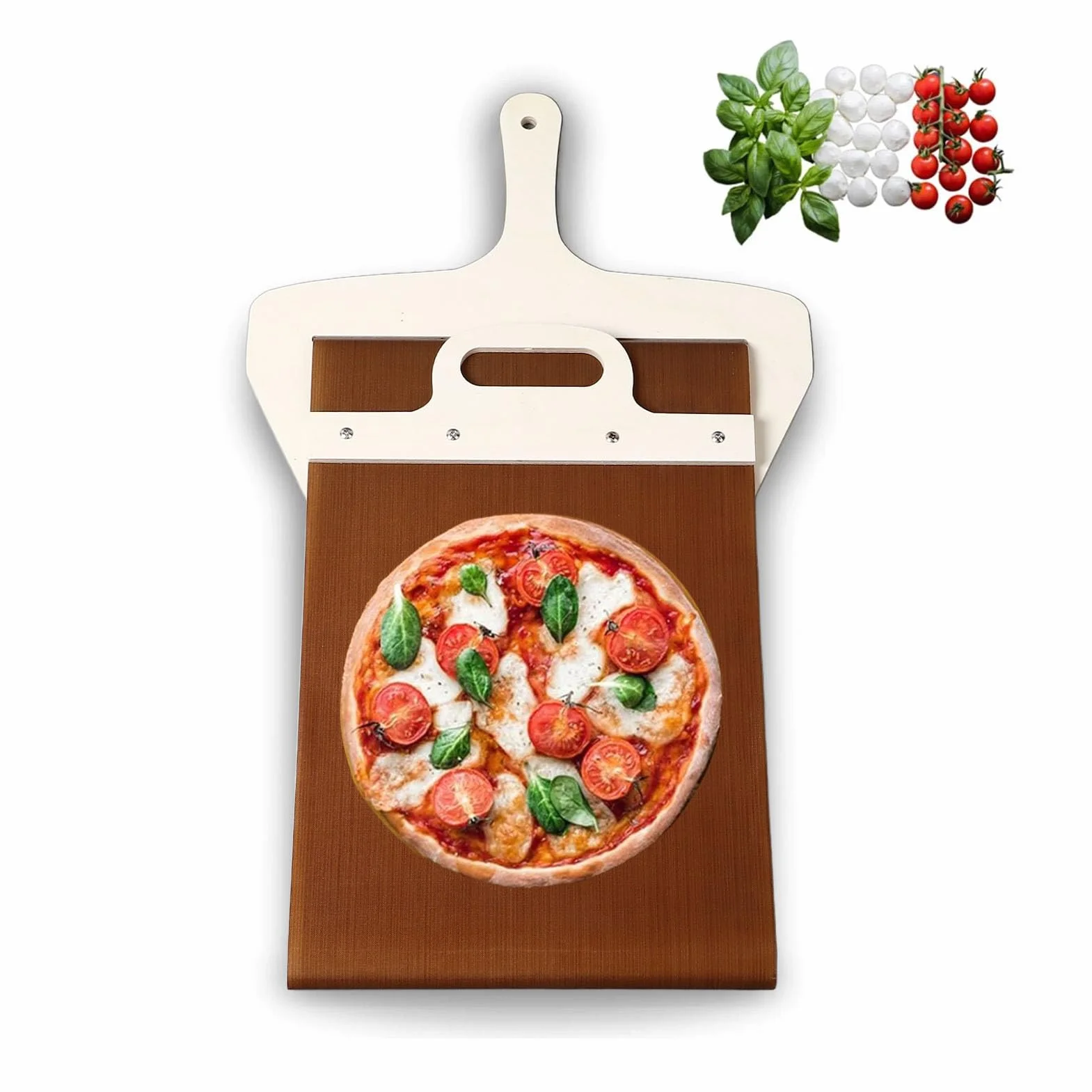 Pala per Pizza Scorrevole, Cursore per Pala per Pizza per Trasferimenti Torta di Pizza, Pala per Pizza Antiaderente Leggera con Manico, per Cuocere la Pizza Fatta in Casa in