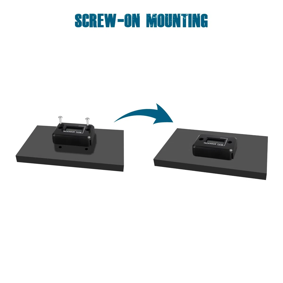 Runleader RL-HM012 Mini tachimetro/contaore – IP68 impermeabile, giri/min in tempo reale e ore motore totali per tosaerba ZTR, generatore, quad & motosega