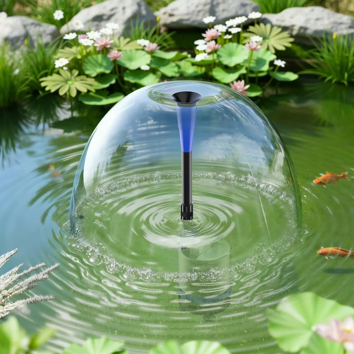 Wiltec Pompa per fontane in acciaio inox da 50 Watt 1.750 l/h Con 3 accessori per giochi d'acqua
