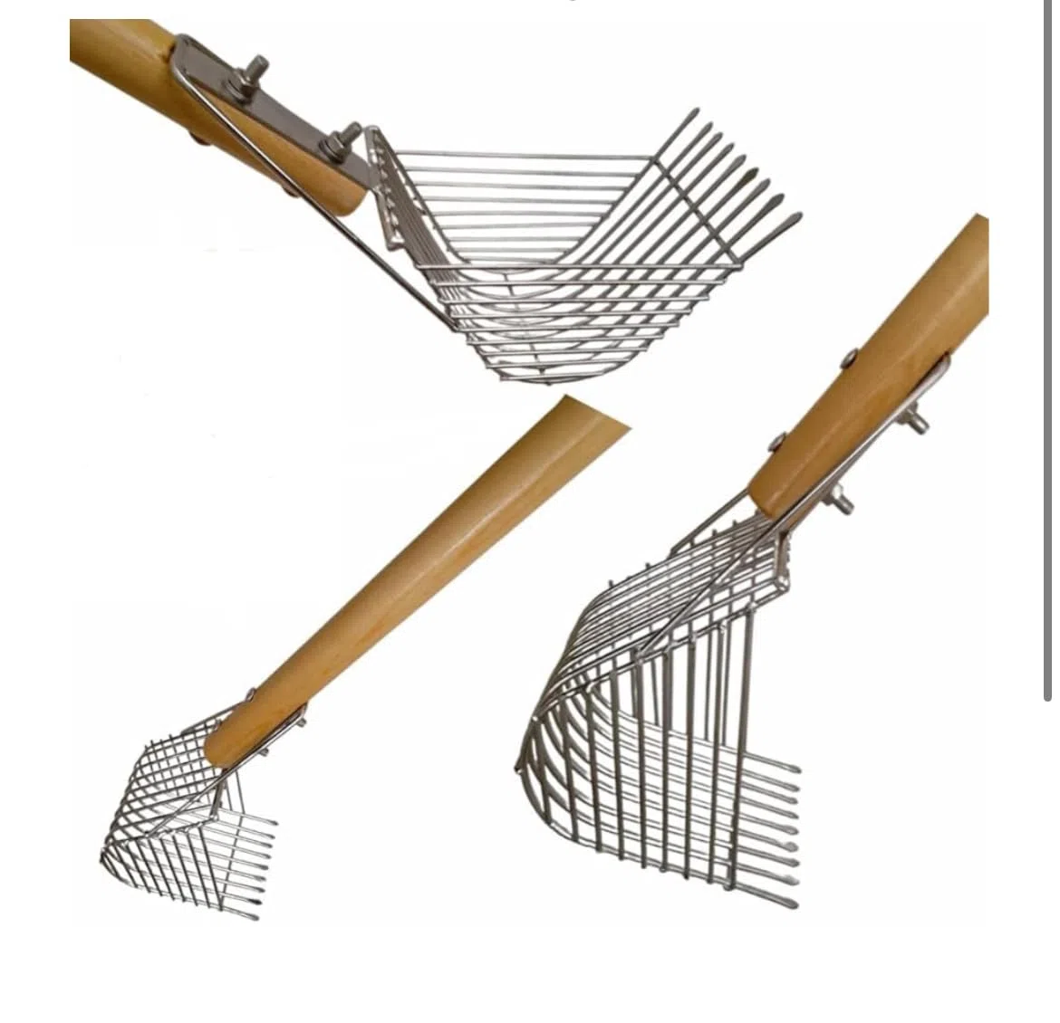 Rastrello Professionale per Telline e Cozze, 9 Denti in Acciaio Inox, Manico 120 cm, Larghezza 8 cm by Marlin Blue di Montanari Marco a Porto Corsini