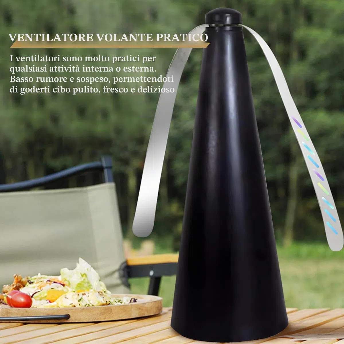 Repellente per Mosche, 2 x Ventilatore Repellente Portatile da Tavolo, Scacciamosche Elettrico con Gancio, Ventilatore Anti Mosche, Scaccia Mosches da Cibo.
