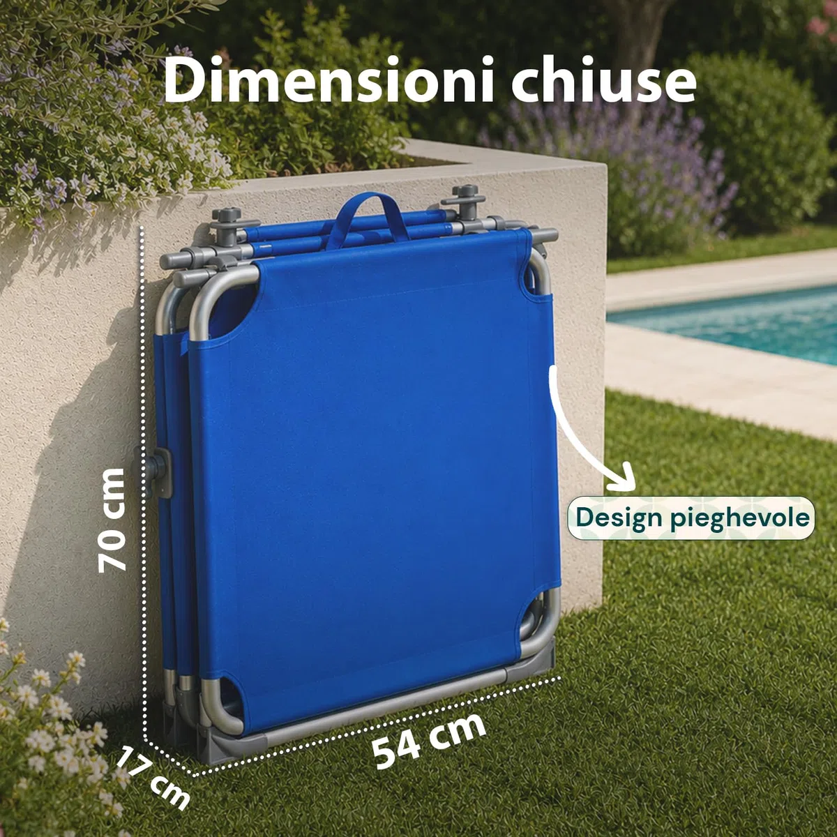 Avilia - Lettino Prendisole Pieghevole con Parasole 360° – Alluminio, Tessuto Oxford, 100 kg | Lettino Prendisole Reclinabile 0-60°, Traspirante, L54×P185×A24 cm – Chiuso L54×P17×A70 cm