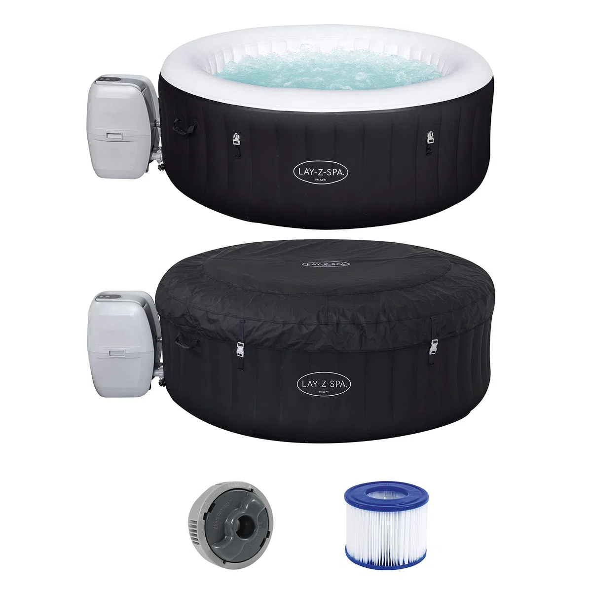 Bestway 60001 Minipiscina idromassaggio gonfiabile Miami Lay-Z-Spa AirJet