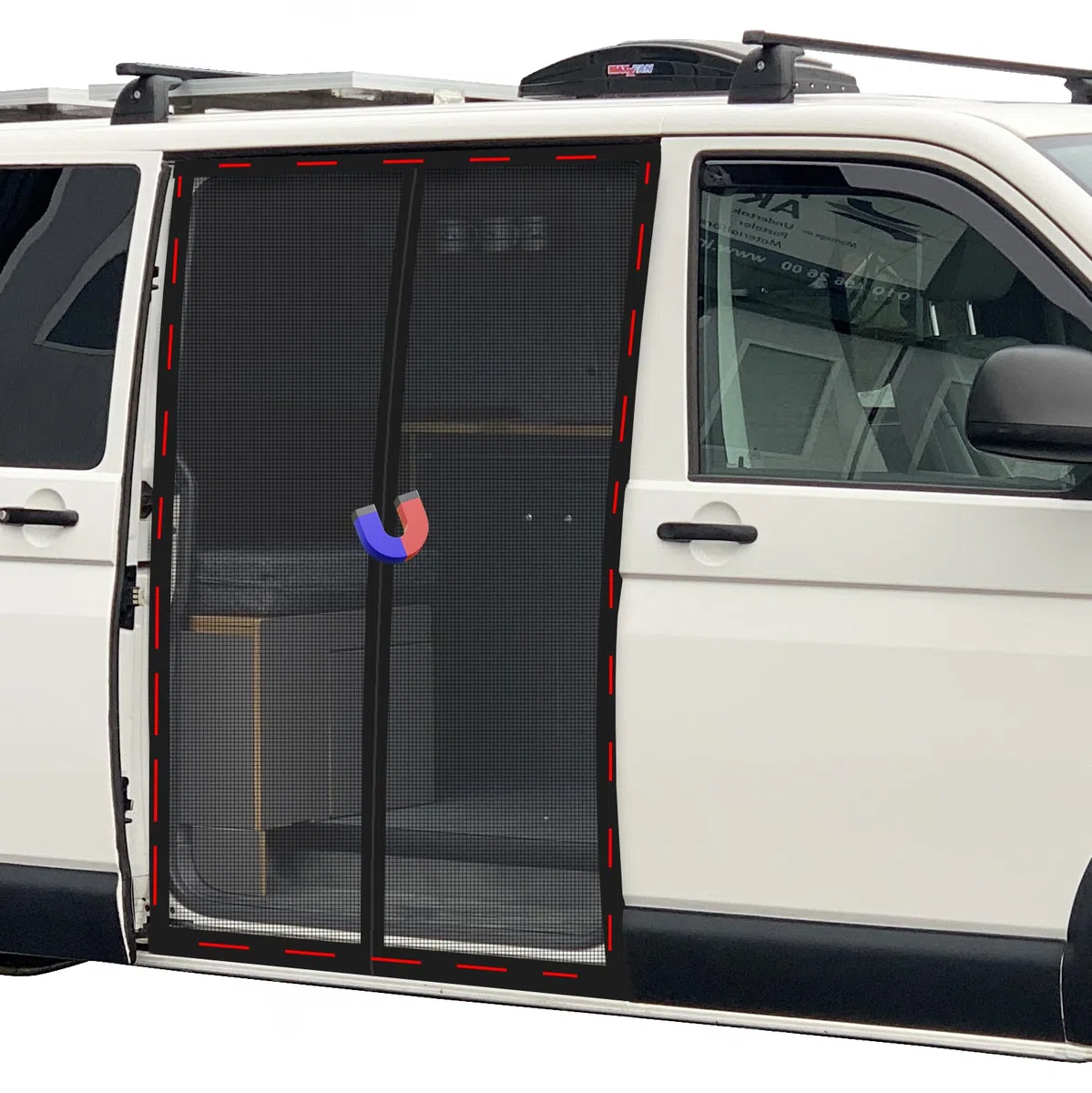 Zanzariera magnetica per porta scorrevole VW T5 T6, zanzariera per auto con protezione dagli insetti e protezione solare, rete ombreggiata da campeggio per porta laterale