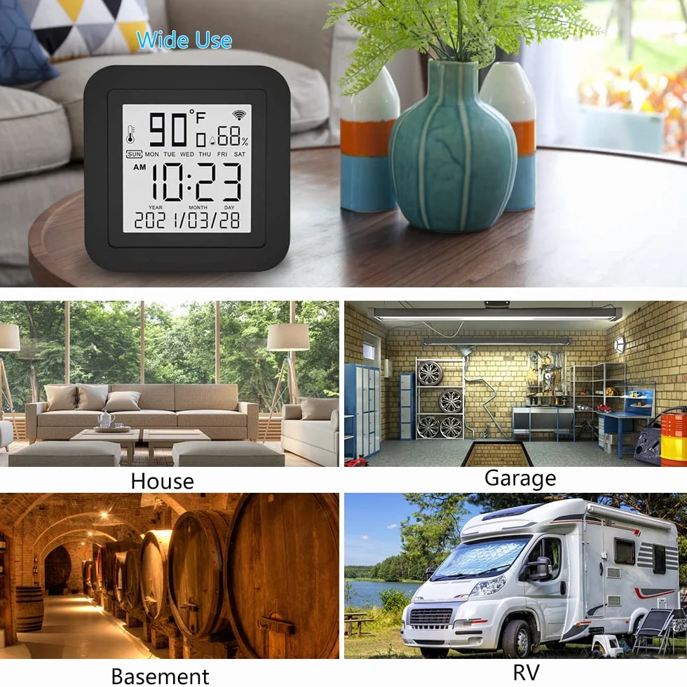 eMylo Smart WiFi Telecomando IR con Sensore di Temperatura e Umidità Universale Termometro Igrometro per Interni Tuya Controllo App Compatibile con Alexa Echo per TV, AC, Audio