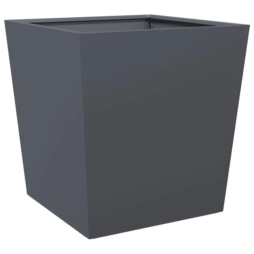 vidaXL Fioriera da Giardino Antracite 50x50x50 cm in Acciaio, fioriera, fioriera da Patio, Vaso Fiori da Esterni, fioriera da Esterno
