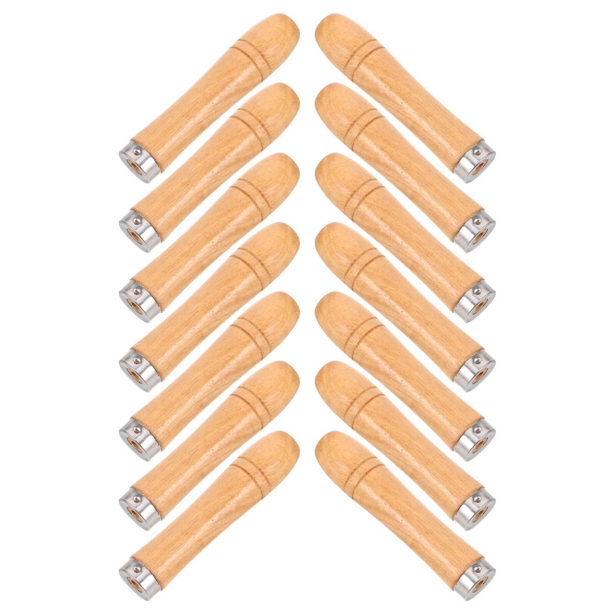 Homoyoyo 14 pezzi Manici in Legno Ergonomici per Accessori Barbecue Grip Antiscivolo e Resistenti al Calore per Forchette Spiedo Manico Sostitutivo Multifunzione per Attrezzi da Grigliata