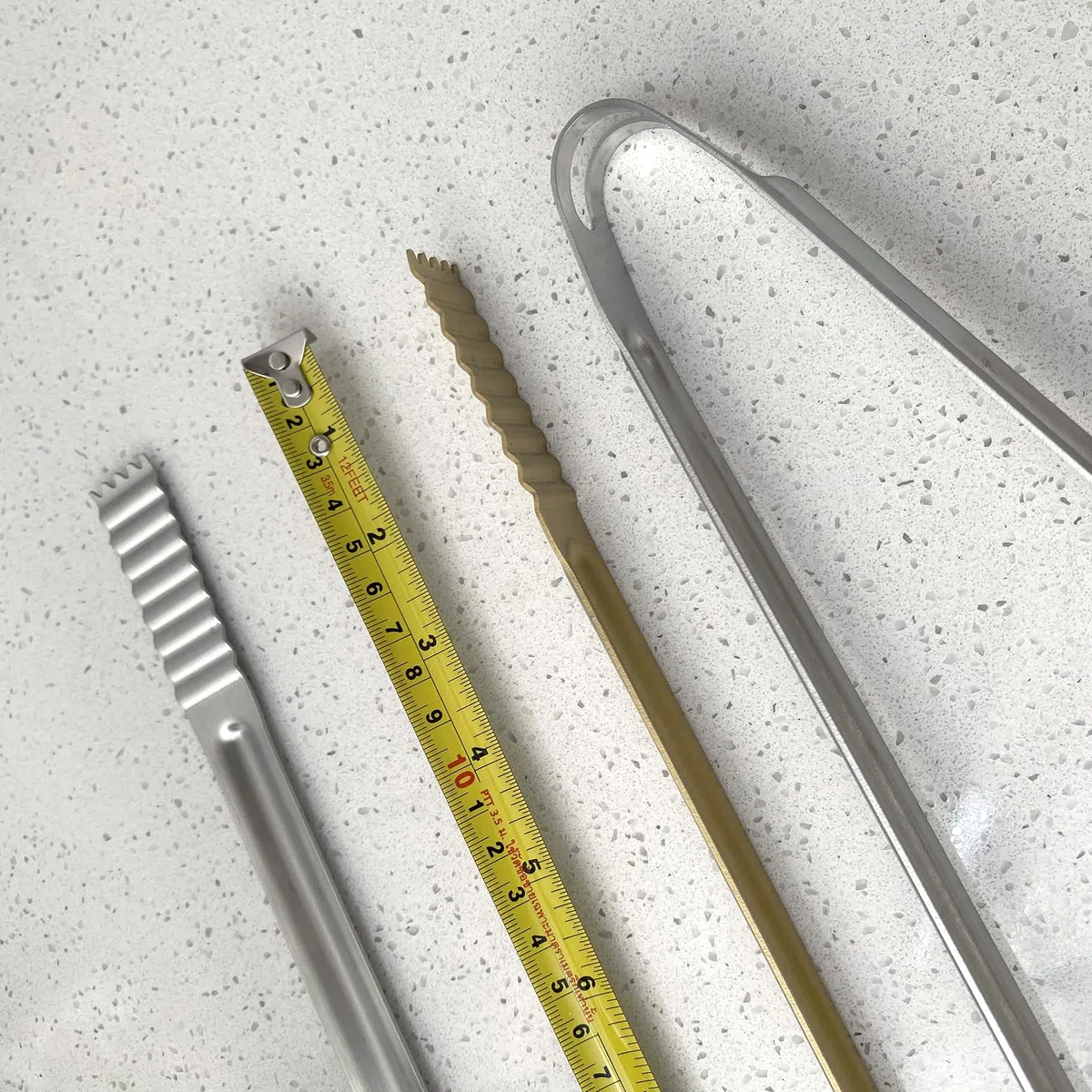Pinze in acciaio inox da 50 cm con manico extra lungo (2 pezzi), color argento, pinze per alimenti di grandi dimensioni, per barbecue, grigliare, cucinare, friggere, spostare carbone