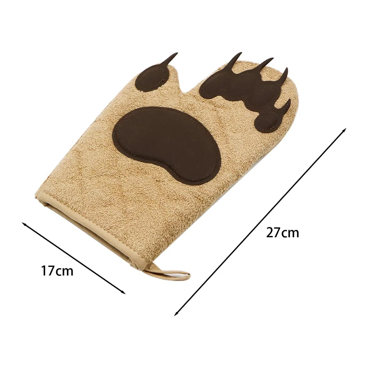 Alnicov 1 Paio di Guanti da Cucina Resistenti al Calore con Fodera in Cotone Trapuntato con Design Marrone per Grigliare Cottura al Forno per Barbecue
