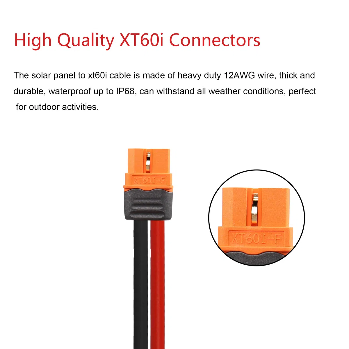 CERRXIAN 10FT/3M 12AWG Connettore pannello solare a XT60i Cavo di alimentazione pannello solare femmina per pannello solare, centrale elettrica portatile per camper, batteria Lipo (10FT/3M)