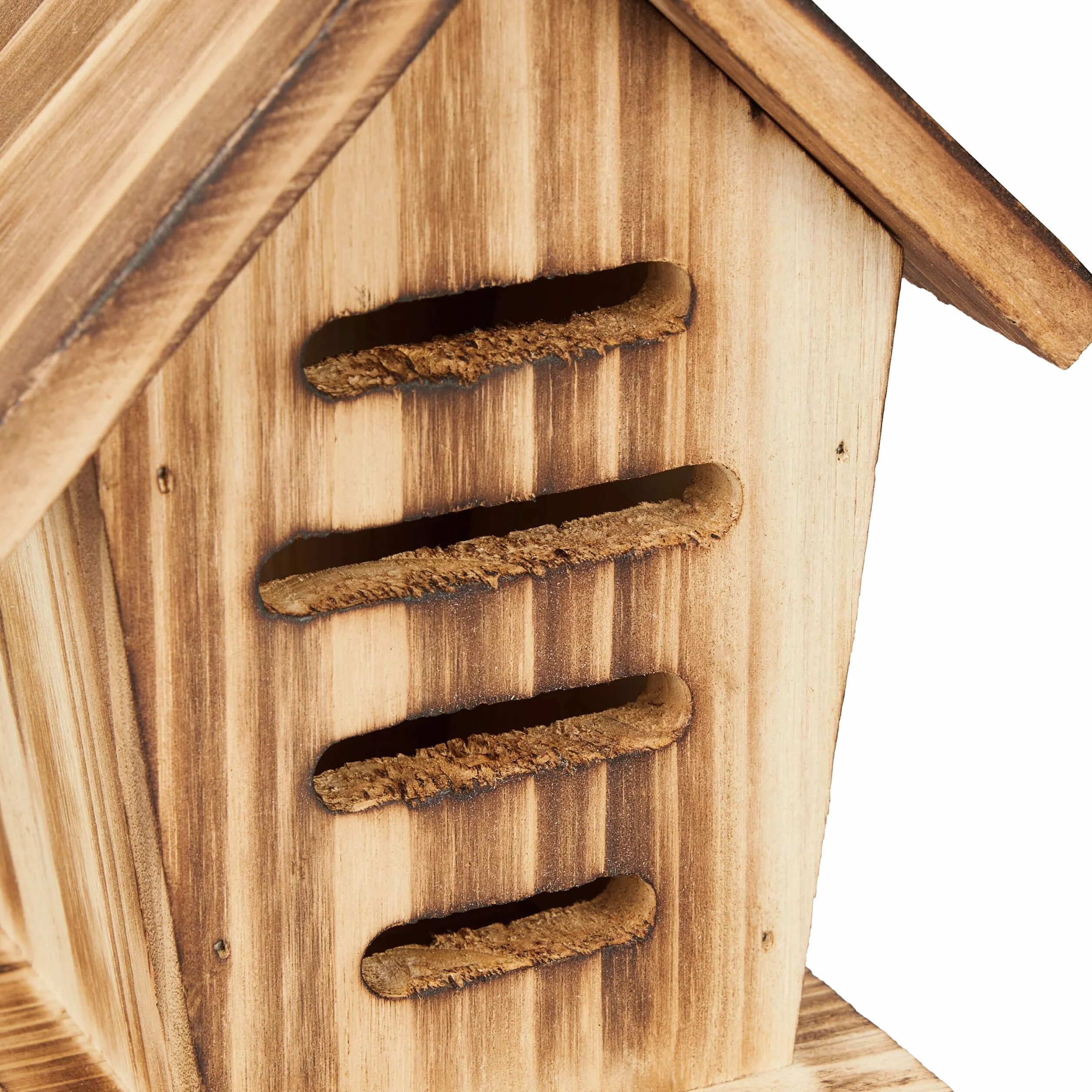 Relaxdays Casetta per Coccinelle, Set da 2 Case in Legno Fiammato da Appendere in Giardino, Hotel per Insetti, Marrone