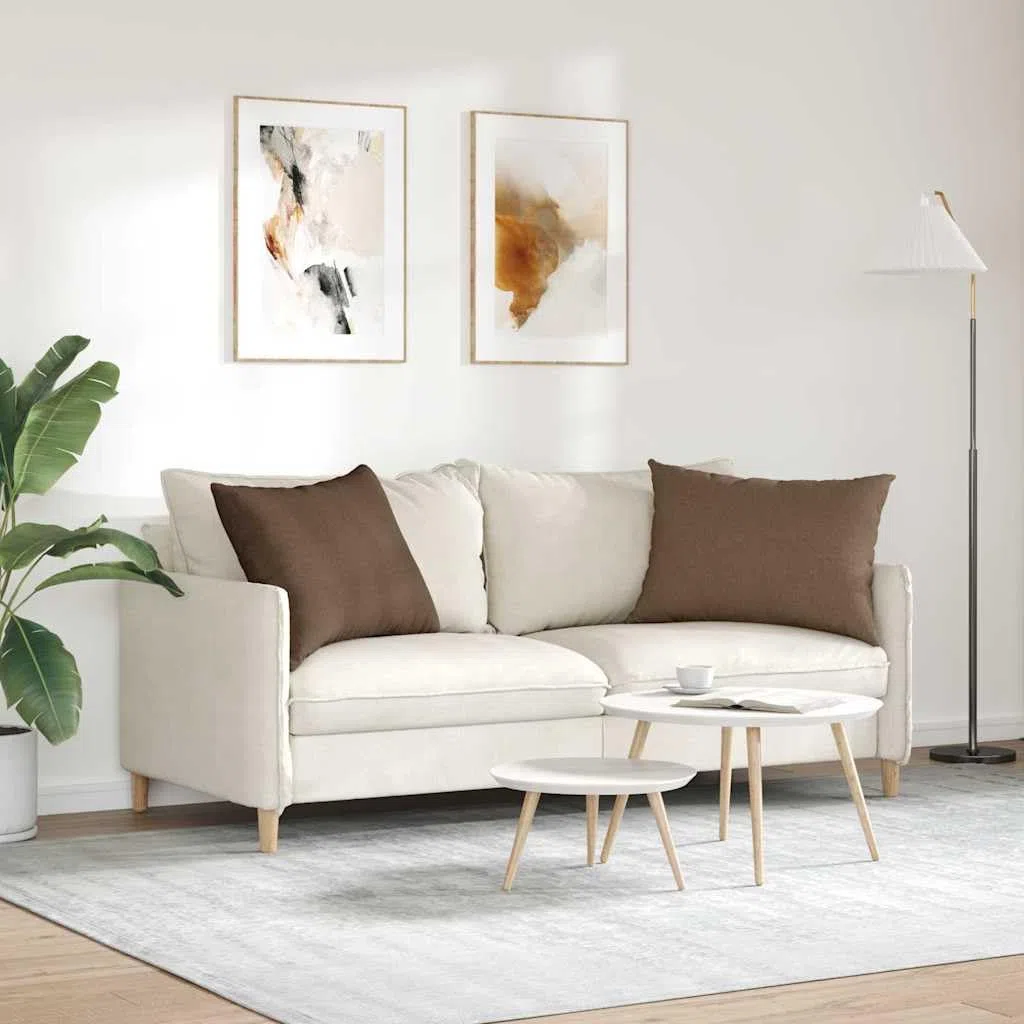 Cuscini da Divano 2 pezzi Marrone 70 x 50 cm in Tessuto con Riempimento in Poliestere, Federe Sfoderabili, Supporto Ergonomico per Soggiorno, Ufficio, Camera da Letto