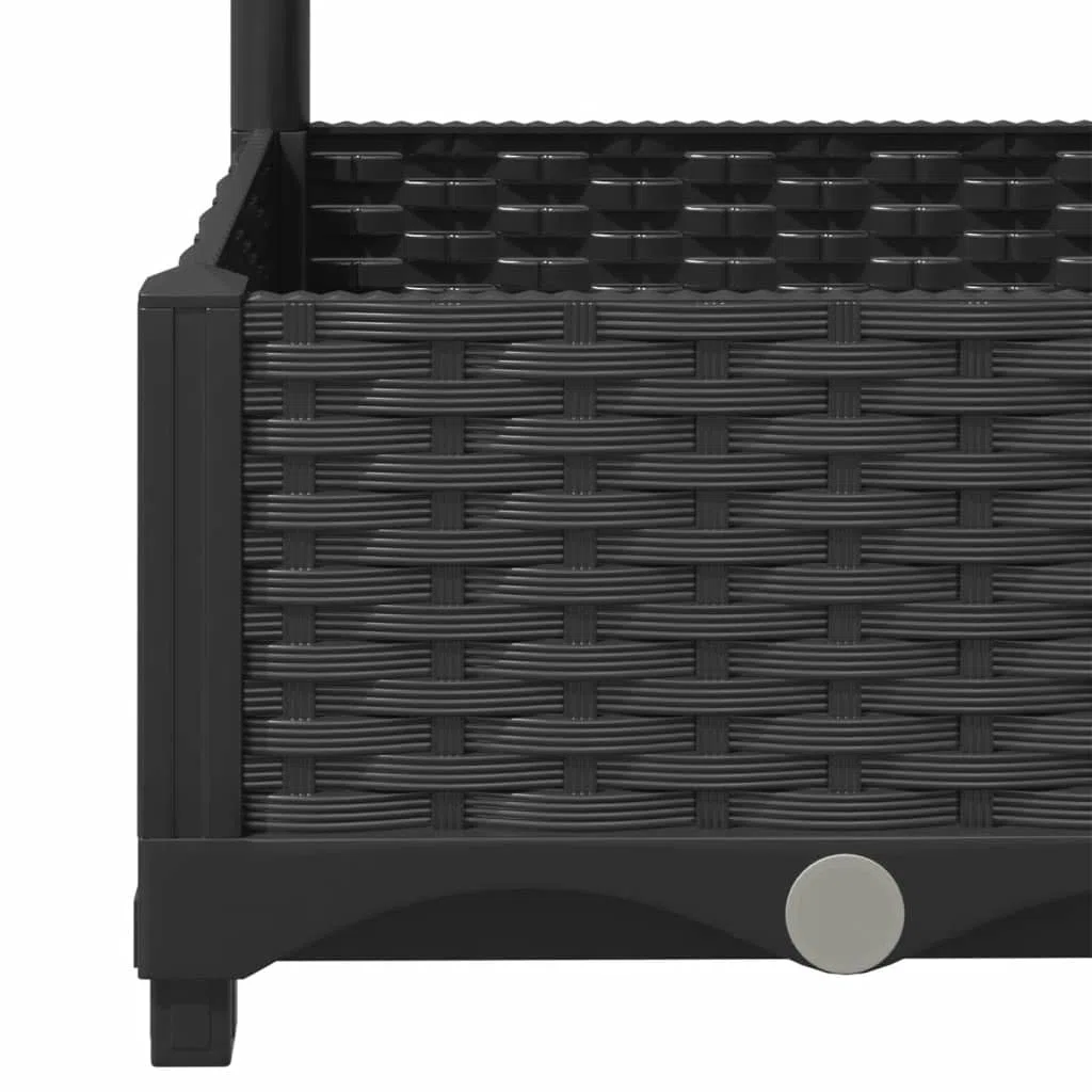 Fioriera da Giardino con Traliccio Nera 80x40x121,5 cm PP,Casa e Giardino,Prato e Giardino,Giardinaggio,Vasi e fioriere,6.42kg-318270