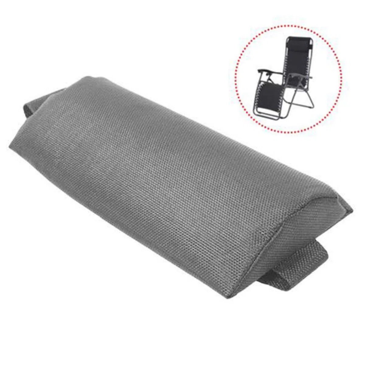 cuscino universale per sedia a sdraio da giardino, sedia a sdraio, cuscino da viaggio, cuscino per il collo con elastico grigio.