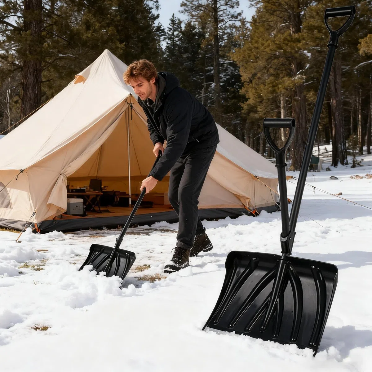 Pala Da Neve Resistente Raschietto Ampio Con Manico Antiscivolo | Pala Ergonomica Per Rimozione Neve Per Viale Sentiero Campeggio Casa Garage Cortile Giardino Inverno Fango