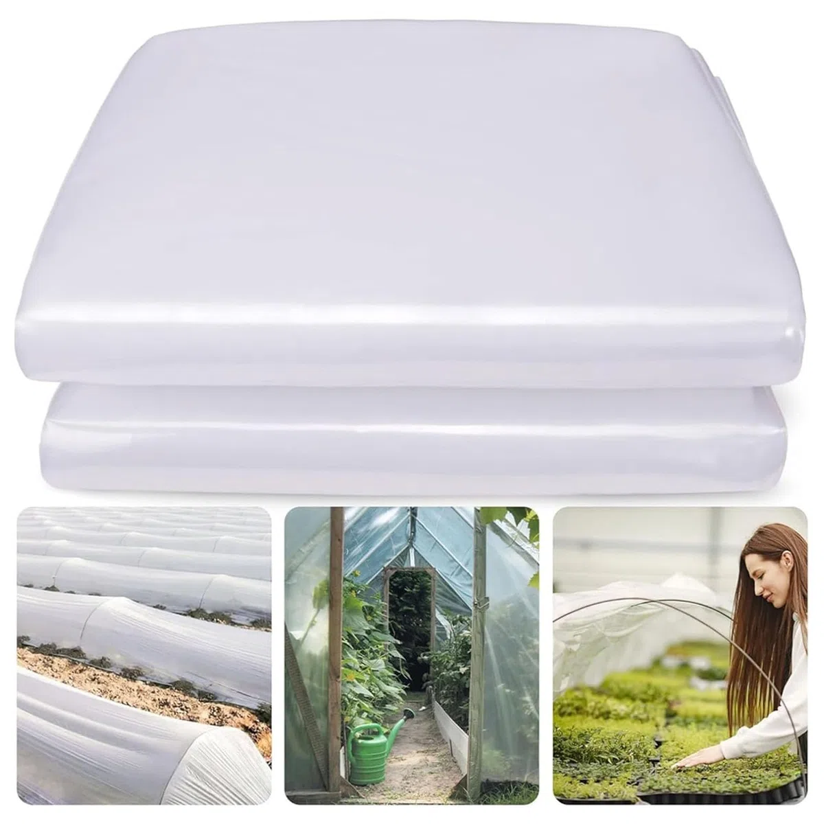 Foglio di plastica trasparente resistente, spesso 2 m x 3 m, in polietilene impermeabile, versatile foglio di plastica trasparente per giardinaggio, agricoltura, pittura, edifici, copertura